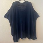 Soft Surroundings  navy knit pointelle poncho coverup size small/medium Photo 1