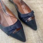 Talbots Edison Bow Nappa Leather Slingback Flats Navy Women’s 7 Preppy Career Photo 2