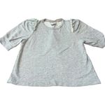 Goop G Label Women's S Puff Elbow Sleeve Sweatshirt Light Gray Demure Girlie Photo 2