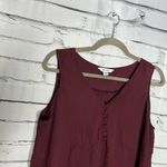 Nine West  Red Sleeveless Tank Top Blouse SZ L V-Neck Formal Evening Out Summer Photo 2