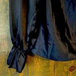 SheIn Navy  Women's Satin Cowl Neck Flounce Sleeve Blouse‎ Size M A50 Photo 2