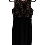 Morgan & Co NWT  Black Lacewith Sparkle Top, Mesh Middle,Fitted Semi-Formal Dress size 7/8 Photo 0