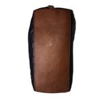 Ralph Lauren Diamond Quilted Black Leather Boston Duffle Brown Top Handle Bag Photo 6