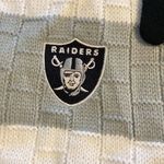 NFL  RAIDERS SCARF AND GLOVES SET  COLOR BLCK WHITE AND SILVER BRAND NEW Photo 2