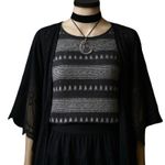 Chico's  Sweater Womens 0 S 4 Black‎ White Open Knit  Short Sleeve Top Coastal Photo 1