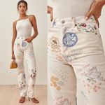 Reformation Cynthia Doodle High Rise Straight Long Jeans Rigid Organic Denim 24 Photo 2