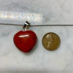 Red Howlite Heart Pendant Necklace Sterling Silver 925 23.5” Photo 5