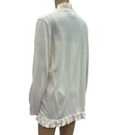 Drapers Studio Cream Acrylic Open Front Ruffle Cardigan Sweater Womens Large White Photo 5