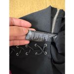 Forever 21 Black Lace-Up Mini Skirt | Side Corset Detail Bodycon Skirt Size Medi Photo 2