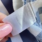 J.Jill  Love Linen A-Line Midi Skirt Size M Blue White Stripe Button Pocket Beach Photo 5