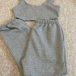 SheIn Gray Waffle Matching Set Photo 0