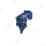 Free People  Purple Floral One Shoulder Puff Sleeve Thong Bodysuit Women's Size M Photo 7