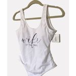 David's Bridal NWT Davis Bridal White Wife of the Party Swimsuit Cup Padding Chic Fun Sz M Photo 9