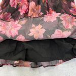 Thirty Thirty Floral‎ Mini Dress Smocked Square Neck Ruffled Cuffs Fairy Pink L Size L Photo 12