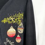 VTG Christmas Sweater Large Ornament Cardigan Black Ugly Holiday Party 706 Photo 4