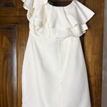DO+BE  Dress White One-Shoulder Ruffle Photo 0