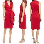 Eliza J NWT Cascading Ruffle Sleeveless Tailored Red Cocktail Dress Size 10 NEW Photo 14