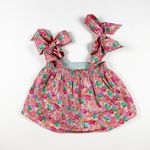 Something Navy NEW Floral Flower Print Tie Shoulder Smocked Tank Top Shirt S Photo 0