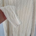 Lands' End Ivory Cable Knit Drifter Sweater Size Large Tall Fisherman Nautical White Photo 3
