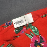 Old Navy  Shorts Womens 12 Red Floral Linen Blend 3.5 Inseam Tropical Summer NWT Photo 1