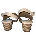 Lucky Brand  Gewel Nubuck Cobblestone Leather Block Heel Slingback Sandals size 9 Photo 3