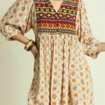 Umgee Mini Dress Free Spirit Cream red Balloon Sleeve Tunic Boho Retro Women S Photo 1