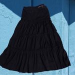 BCBGMAXAZRIA Black TIERED RUFFLE MIDI Skirt Photo 2