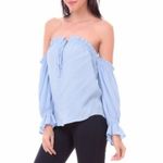 Off the Shoulder Top Blue Size M Photo 4