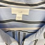 J.Jill Side Button Stepped Hem Tunic Shirt Women XL Blue Striped Coastal Grandma Photo 2