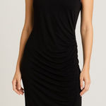 Halogen 🔵 Black Mock Neck Sleeveless Bodycon Dress Fitted Mini w/High Neckline size XS Photo 0