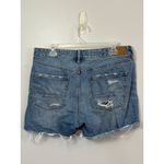 American‎ Eagle Denim Shorts Distressed Ripped Frayed Hem Medium Wash Size 10 Blue Photo 3