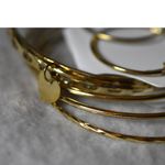 NWT 5 Gold Tone 6" Stackable Heart Charm Bracelets 1" Latch Back Earrings Set Photo 3