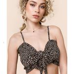 NWT Jenna Tie Front Cami 44 Leopard print. Size Medium‎ Black Photo 2