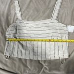 Avec Les Filles  Size S Cream Striped Sleeveless Crop Top Linen Neutral Heritage Photo 6