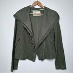Anthropologie Anthro Saturday Sunday Green Textured Asymmetrical Zip Up Hooded Sweatshirt S Photo 8