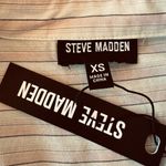 Steve Madden Pink Striped Crop Top XS Button Down Shirt Oversized Boxy $64 NEW Photo 6