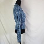 Free People  Blue V-Neck Long Sleeve Crop Top Photo 4