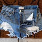 We The Free Mid-Rise Medium Wash Distressed Denim Shorts, Women’s Size 26 Photo 1