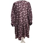 Madewell  Splitneck Puff-Sleeve Dress in Olivia Floral Dark Fig Sz XL NWT Gift Photo 4