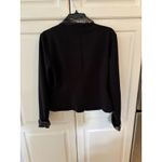 INDICATIONS Black Zipper Front Jacket Metallic Trim Blazer Women's Size 8 Photo 5