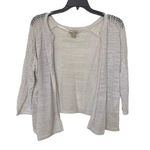 Lucky Brand Cardigan Sweater Womens Medium white/gray Open Knit Casual Ladies Photo 0