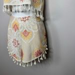Sabo Skirt Halter Crop Top Shorts Set XS Tassel Trim Boho Floral Festival Outfit Photo 4