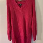 a.n.a . V-Neck High Low Sweater Catalina Hot Pink Photo 4