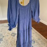 Mittoshop  Midi Dress Summer Autumn Puff Sleeve Smocked Tier Cottagecore Prairie Photo 0