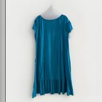 Soft Surroundings  Fleur Short Sleeve Ruffled‎ Hem Midi Dress in Green Pockets M Photo 4