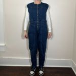Universal Threads Universal Thread Tailored Blue Dark Wash Denim Sleeveless Jumpsuit Sz 10 Photo 2
