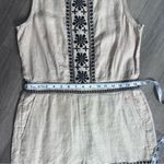 Loft Petites Beige Linen Romper with Black Floral Embroidery 6P NEW Photo 10