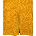ZARA Abstract Printed Keyhole Cutout Tie High Waist Midi Skirt M Orange Yellow Photo 8