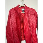 Neiman Marcus  Red Quilted Leather Jacket Sz. L Photo 2