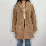 Susan Graver  Camel Sherpa Teddy‎ Coat Button Front Jacket Small Shacket Photo 3